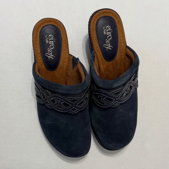 Euro Soft by Sofft, Britta Clogs/Mules Women's 8.5M Navy Suede Leather - Picture 2 of 11